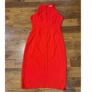 Betsey Johnson Women's Halter Neck Knee Length Casual Dress Red Size 4 Chic